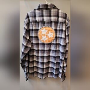 BNWT Boutique Lucky Bird Clothing Co TN Vols Tri-Star Flannel Size Lg Ret.$78